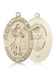 14kt Gold Divine Mercy Medal" itemprop="image