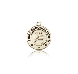 14kt Gold First Reconciliation / Penance Medal" itemprop="image