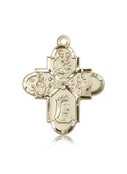 14kt Gold Franciscan 4-Way Medal" itemprop="image