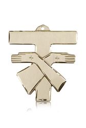 14kt Gold Franciscan Cross Medal" itemprop="image