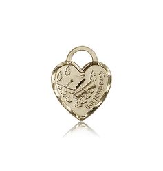 14kt Gold Graduation Heart Medal" itemprop="image