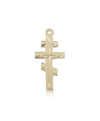 14kt Gold Greek Orthadox Cross Medal" itemprop="image