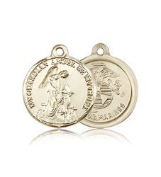 14kt Gold Guardain Angel / Marines Medal" itemprop="image