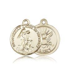 14kt Gold Guardain Angel / Navy Medal" itemprop="image