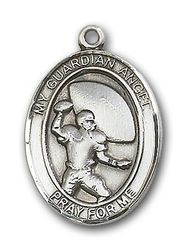 14kt Gold Guardian Angel/Basketball Patron Saint Medal - Large" itemprop="image