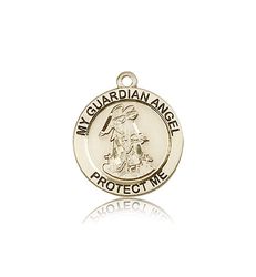 14kt Gold Guardian Angel Medal" itemprop="image