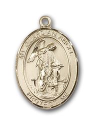 14kt Gold Guardian Angel/Paratrooper Patron Saint Medal - Medium" itemprop="image