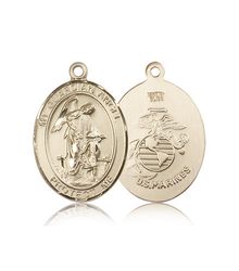 14kt Gold Guardian Angel Patron Saint Medal - Large" itemprop="image