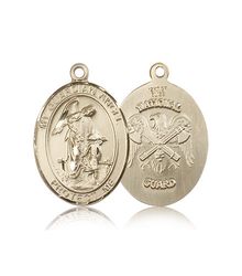 14kt Gold Guardian Angel Patron Saint Medal - Large" itemprop="image