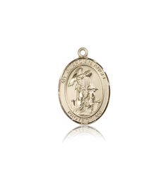 14kt Gold Guardian Angel Patron Saint Medal - Medium" itemprop="image