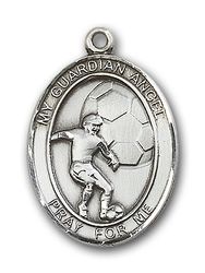 14kt Gold Guardian Angel/Soccer Patron Saint Medal - Large" itemprop="image