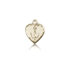 14kt Gold Heart / Communion Medal" itemprop="image