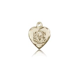 14kt Gold Heart / Communion Medal" itemprop="image