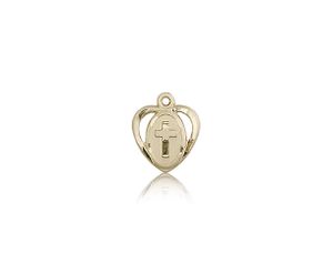 14kt Gold Heart / Cross Medal" itemprop="image