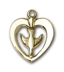 14kt Gold Holy Spirit Medal" itemprop="image