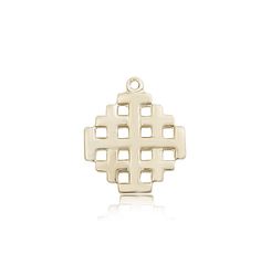 14kt Gold Jerusalem Cross Medal" itemprop="image