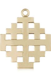 14kt Gold Jerusalem Cross Medal" itemprop="image