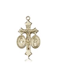 14kt Gold Jesus, Mary, Our Lady of La Salette Medal" itemprop="image