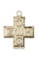 14kt Gold Light & Life Cross Medal" itemprop="image