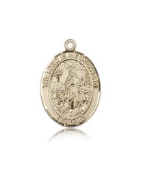 14kt Gold Lord Is My Shepherd Patron Saint Medal - Large" itemprop="image