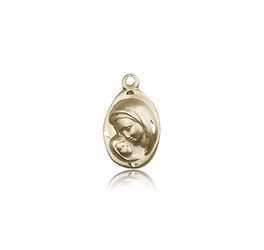 14kt Gold Madonna & Child Medal" itemprop="image