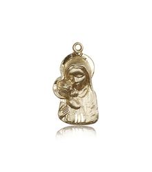 14kt Gold Madonna & Child Medal" itemprop="image