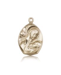 14kt Gold Madonna & Child Medal" itemprop="image