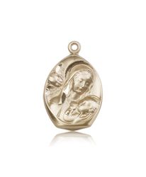 14kt Gold Madonna & Child Medal" itemprop="image