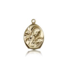 14kt Gold Madonna & Child Medal" itemprop="image