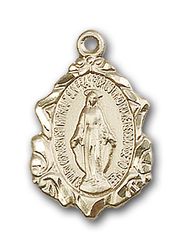 14kt Gold Maria Faustina Medal" itemprop="image