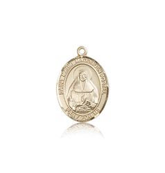 14kt Gold Marie Magdalen Postel Patron Saint Medal - Medium" itemprop="image