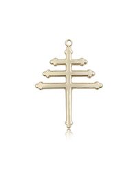 14kt Gold Marionite Cross Medal" itemprop="image