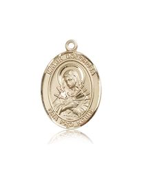 14kt Gold Mater Dolorosa Patron Saint Medal - Large" itemprop="image