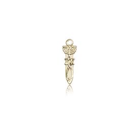 14kt Gold Menorah / Star / Fish Medal" itemprop="image