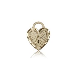 14kt Gold Miraculous Heart Medal" itemprop="image