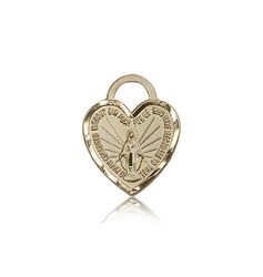 14kt Gold Miraculous Heart Medal" itemprop="image