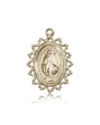 14kt Gold Miraculous Medal" itemprop="image