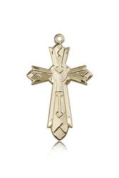 14kt Gold Mosaic Cross Medal" itemprop="image