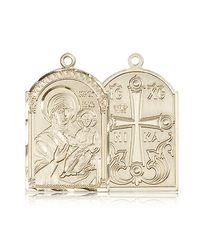 14kt Gold Mother of God Medal" itemprop="image