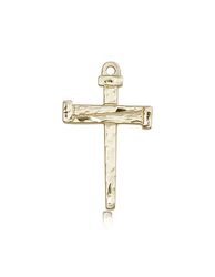 14kt Gold Nail Cross Medal" itemprop="image