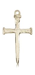 14kt Gold Nail Cross Medal" itemprop="image