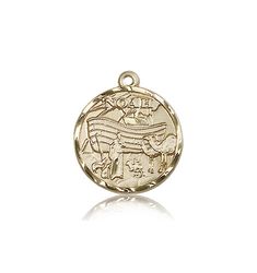 14kt Gold Noah Medal" itemprop="image