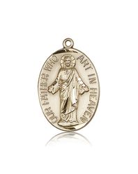 14kt Gold Our Father Medal" itemprop="image