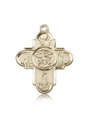 14kt Gold Our Lady 5-Way Medal" itemprop="image