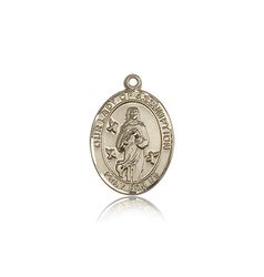 14kt Gold Our Lady Of Assumption Patron Saint Medal - Medium" itemprop="image