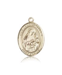 14kt Gold Our Lady of Grapes Patron Saint Medal - Large" itemprop="image