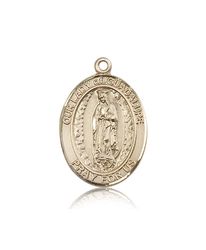 14kt Gold Our Lady of Guadalupe Patron Saint Medal - Large" itemprop="image