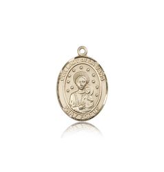 14kt Gold Our Lady of La Vang Patron Saint Medal - Medium" itemprop="image