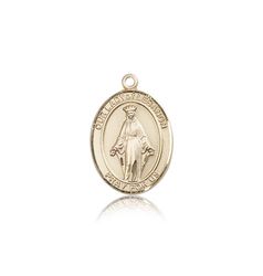 14kt Gold Our Lady of Lebanon Patron Saint Medal - Medium" itemprop="image