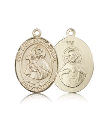 14kt Gold Our Lady of Mount Carmel Patron Saint Medal - Large" itemprop="image